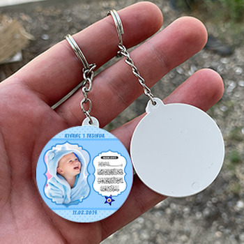 Nazar Duası 4 Temalı Resimli Daire Plastik Anahtarlık