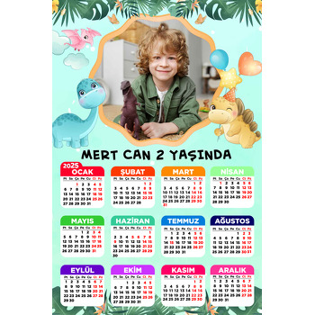 Neşeli Dinozorlar Temalı Takvim Magnet