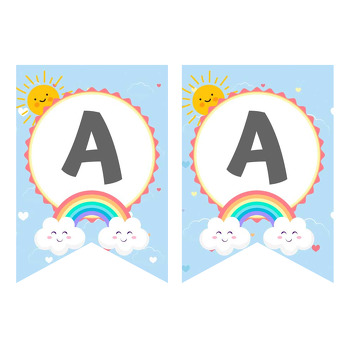 Neşeli Gökkuşağı Temalı Flama Banner