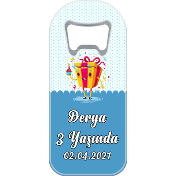 Neşeli Hediye Paketi Mavi Fon Temalı Doğum Günü Uzun Açacak