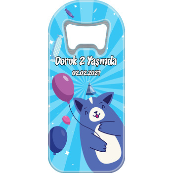 Neşeli Mavi Anime Ayı Temalı Doğum Günü Uzun Açacak