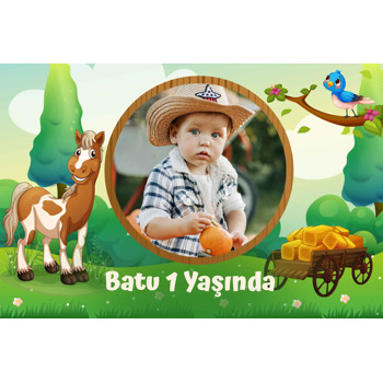 Neşeli Tay Temalı Doğum Günü Afiş