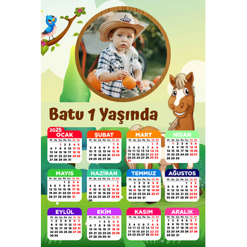 Neşeli Tay Temalı Takvim Magnet