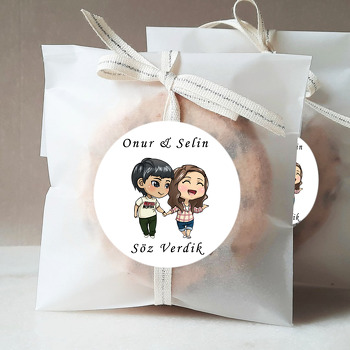 Nişan Siyah Beyaz Temalı Sticker