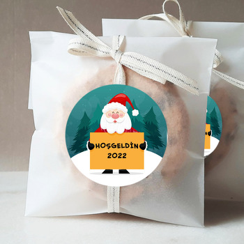 Noel Baba Pankar ile Yeşil Gökyüzü Temalı Sticker