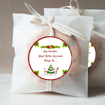 Noel Baba ve Karda Adam Temalı Yeni Yıl Sticker