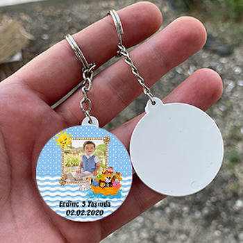 Nuhun Gemisi Temalı Resimli Daire Plastik Anahtarlık