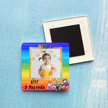 Oddbods Temalı Doğum Günü Plastik Kare Magnet
