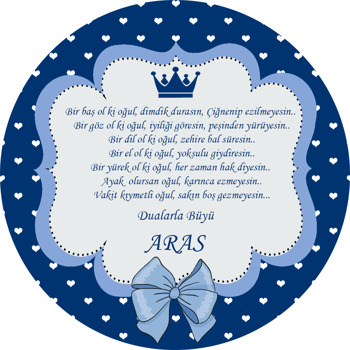 Oğul Şiir Temalı Akrilik Daire Magnet
