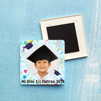 Okul Temalı Plastik Kare Magnet