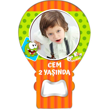 Om Nom Temalı Balon Ahşap Magnet 