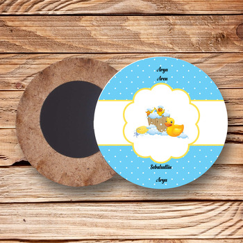 Ördek Temalı Ahşap Daire Magnet