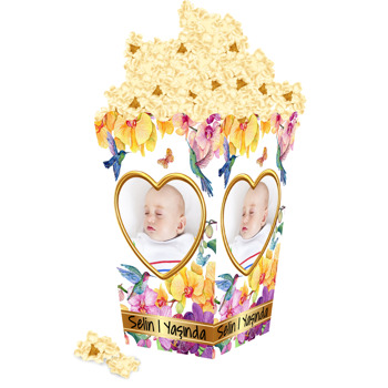 Orkide Temalı Popcorn Kutusu