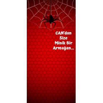 Örümcek Kırmızı Fon Temalı Hediyelik Kart