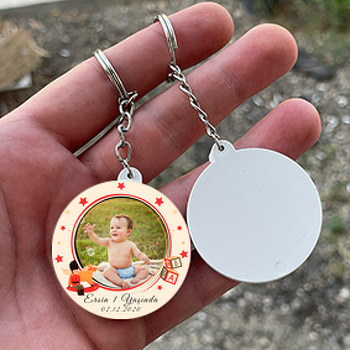 Oyuncak At ile Kurşun Asker Temalı Daire Plastik Anahtarlık