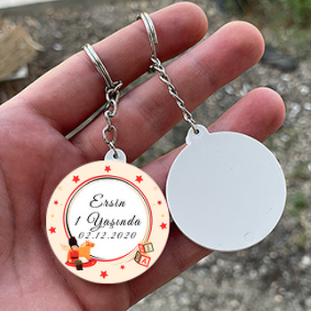 Oyuncak At ile Kurşun Asker Temalı Daire Plastik Anahtarlık