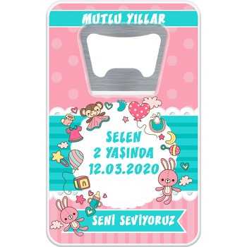 Oyuncak Tavşan Temalı Dikdörtgen Magnet Açacak