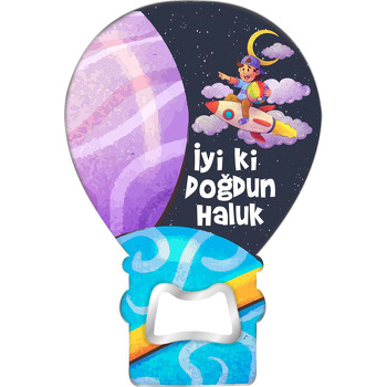 Oyuncu Astronot Temalı Balon Ahşap Magnet 