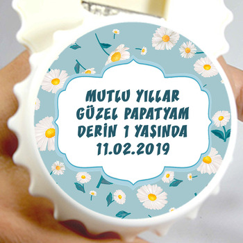 Papatya 2 Temalı Kapak Şekilli Magnet Açacak