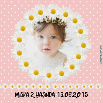 Papatya Temalı Doğum Günü   Kare Parti Afiş