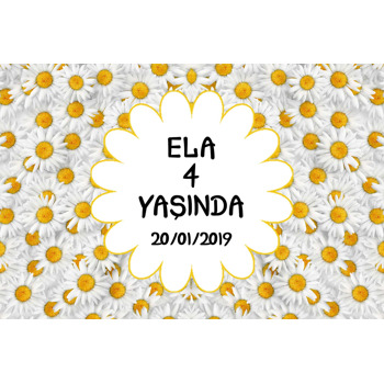 Papatya Temalı Plastik Doğum Günü Magnet