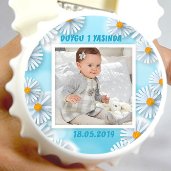 Papatya Temalı Resimli Kapak Şekilli Magnet Açacak