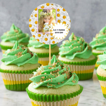 Papatya Temalı Resimli Kürdan Süs