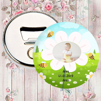 Papatya Temalı Resimli Magnet Açacak