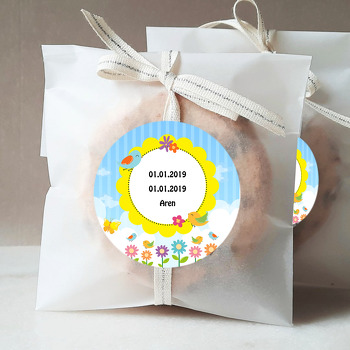 Papatya ve Kuş Temalı Sticker