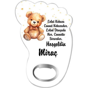 Papyonlu Ayıcık Temalı Ayak İzi Magnet Açacak