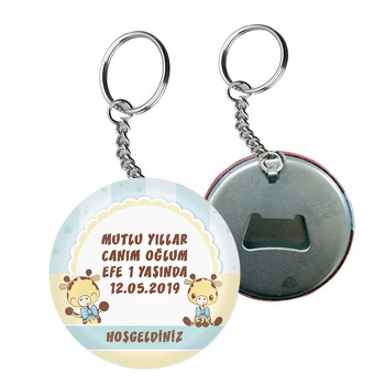 Papyonlu Zürafa Temalı Arkası Açacak Anahtarlık