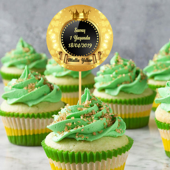Parıltılı Gold Simli Temalı Parti Kürdan Süs