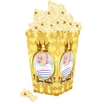 Parıltılı Gold Simli Temalı Popcorn Kutusu