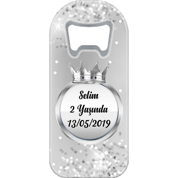 Parıltılı Gümüş Simli Temalı Uzun Magnet Açacak
