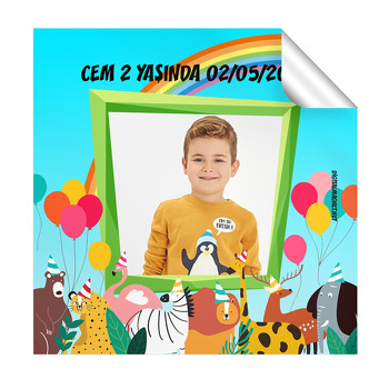 Parti Temalı  Kare Etiket