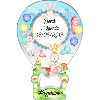 Paskalya Tavşanı Temalı Balon Magnet Açacak