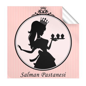 Pastacı Prenses Temalı Kare Etiket