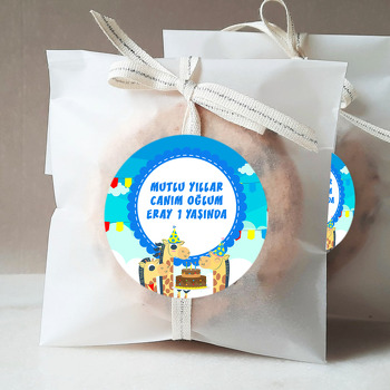 Pastalı Zürafalar Temalı Sticker