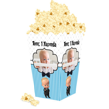 Patron Bebek Kapitone Fon Temalı Popcorn Kutusu