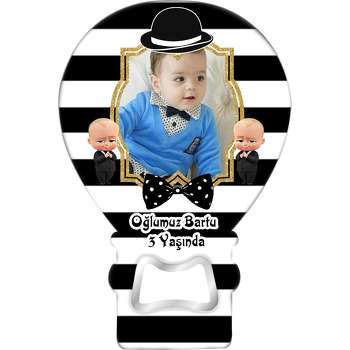 Patron Bebek Siyah Beyaz Temalı Resimli Balon Magnet Açacak