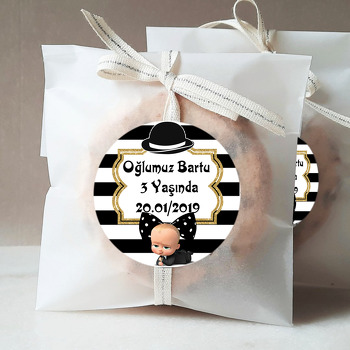 Patron Bebek Siyah Beyaz Temalı Sticker