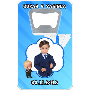 Patron Bebek Temalı Dikdörtgen Magnet Açacak