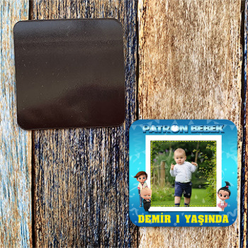 Patron Bebek Temalı Resimli Kare Magnet