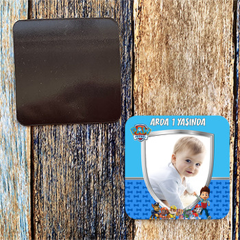 Paw Patrol Mavi Temalı Resimli Kare Magnet