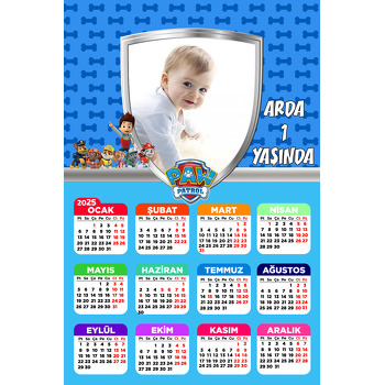 Paw Patrol Mavi Temalı Takvim Magnet