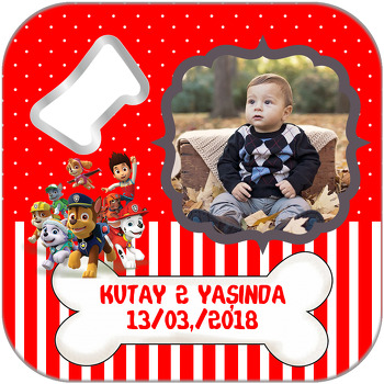 Paw Patrol Temalı Kare Magnet Açacak