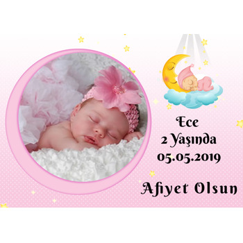 Pembe Aydede Temalı Doğum Günü Amerikan Servis