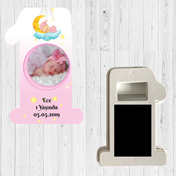 Pembe Aydede Temalı Doğum Günü Magnet Açacak