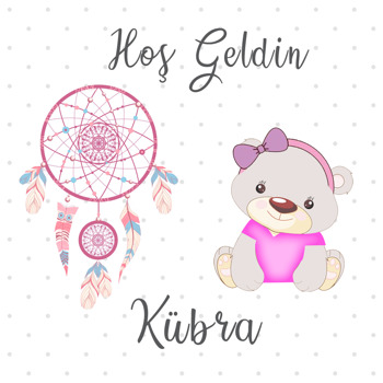 Pembe Ayıcık ve Rüya Kapanı Temalı Kare Parti Afiş
