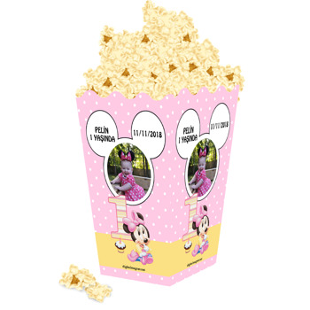 Pembe Baby Mickey Temalı Popcorn Kutusu